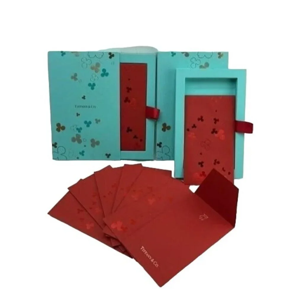 Tiffany & Co Bundle Keepsake boxes & 2 Packs of Paper Flowers Red Envelopes Sets